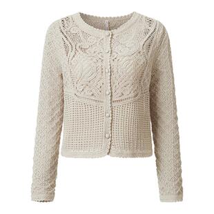 VGRASS女装维格娜丝夏季新款波嬉风手钩花型镂空薄款开衫外套