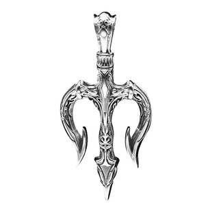 欧美风纯银三叉戟吊坠男款复古个性搭配项链挂坠潮男生痞帅银饰