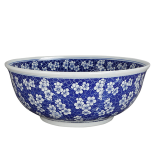 景德镇陶瓷和面盆青花瓷揉面盆发面盆带盖酸菜鱼大盆碗 家用大号