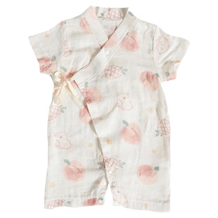 科巢婴儿短袖连体衣夏季薄款竹棉宝宝新生儿哈衣和尚服夏天爬服