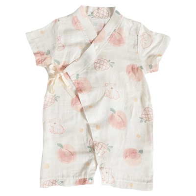 新生婴儿夏季透气竹棉连体衣