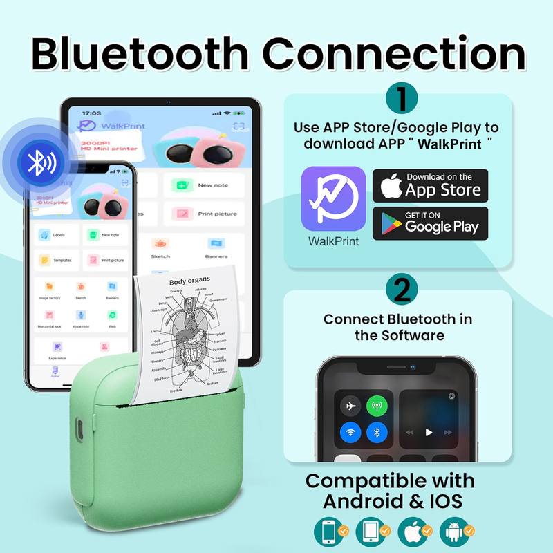 跨境亚马逊热敏迷你打印机便携式数码照片小型礼品标签儿童专用