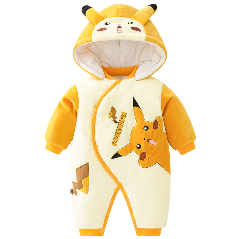 加厚保暖棉服皮卡丘连体衣