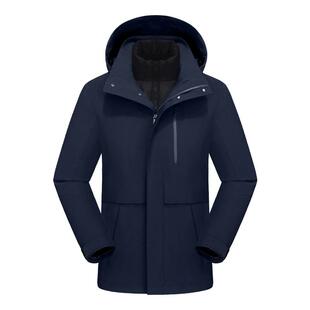 东丽外套白鹅绒羽绒内胆商务款高质量软壳冲锋衣男士全压胶登山服