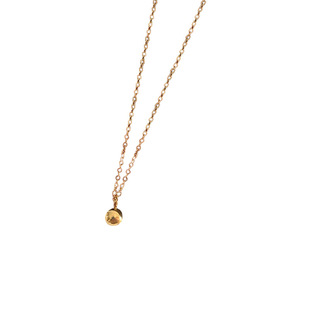可水洗不掉色日式简约气质一颗金色实心转运珠小金珠金球项链叠戴