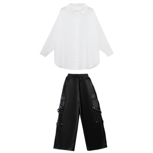 少儿街舞演出服儿童poppin表演服装衬衫hiphop嘻哈酷炫架子鼓套装