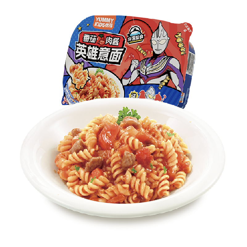 怡芽奥特曼联名冲泡意面番茄肉酱螺旋意面108g/盒1盒装