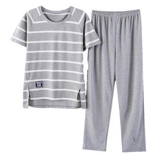 睡衣女夏季短袖长裤卡通纯棉女士套装夏天全棉可爱休闲宽松家居服