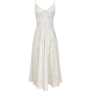 Vero Moda连衣裙2025秋季新款收腰印花光泽感开衩吊带裙32537A002