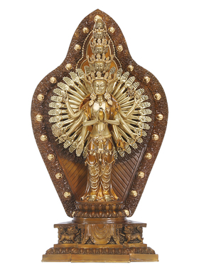 德祥缘全铜描金千手观音佛像