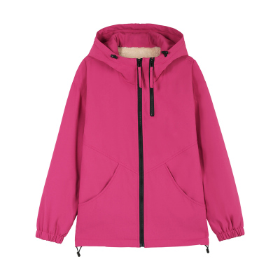 加绒加厚连帽风衣外套女休闲夹克