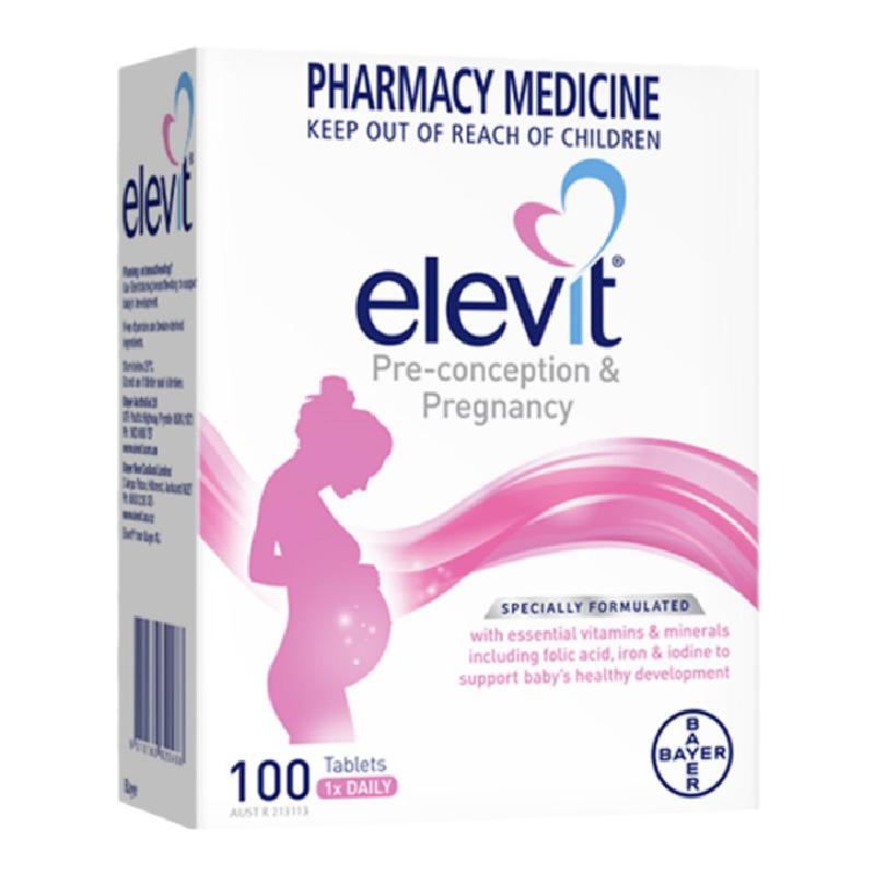 Elevit爱乐维孕妇叶酸片女士复合维生素C哺乳全孕期进口