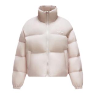 轻松羽绒|森马羽绒服女短款三防新款字母立领上衣纯色百搭外套潮