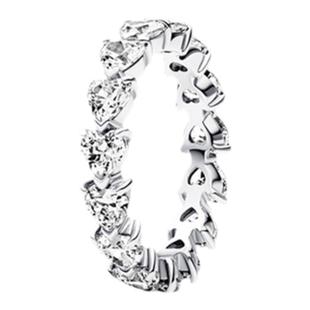 Pandora潘多拉永恒之环戒指镶嵌爱心精致叠戴礼物