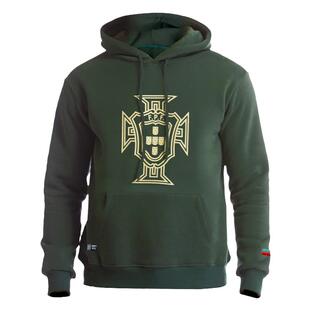 【官方正版】葡萄牙国家队｜墨绿连帽加绒卫衣C罗同款足球迷帽衫