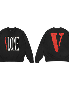 VLONE 大LOGO系列手工提花 冬季美利奴羊毛宽松圆领毛衣 男女同款