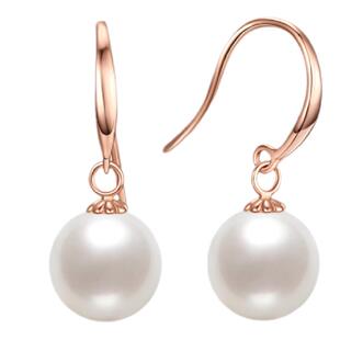 潮宏基至简红18k金玫瑰金珍珠耳环耳钉耳饰纪念日礼物高级感女