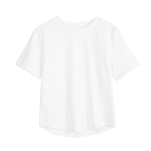 云上生活【盛夏面膜t】解构显瘦短款正肩短袖T恤夏季简约短袖