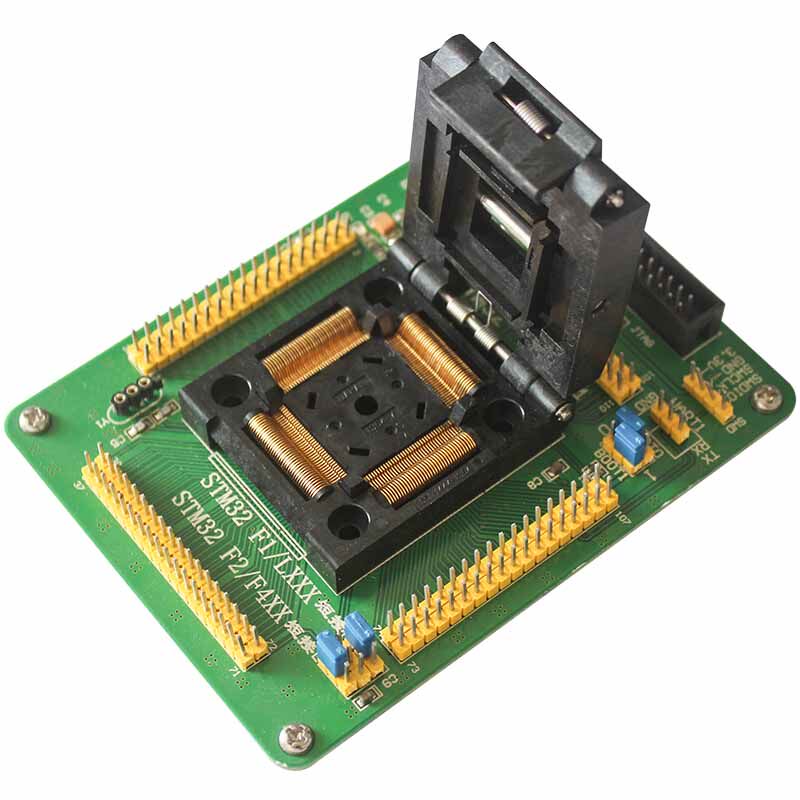 GD32 STM32 64脚芯片烧写下载器测试ISP串口编程座IC烧录座LQFP64