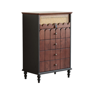 中古风斗柜客厅实木五六七八九斗收纳柜靠墙复古卧室储物法式斗柜