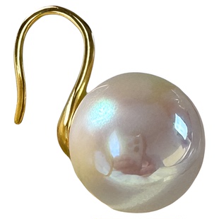 自研akoya极光天女珍珠s925纯银高跟鞋耳钩耳环真多麻无耳洞耳夹