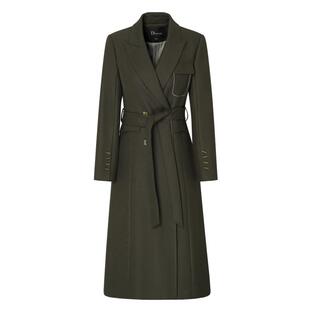 IDPAN西装领长款外套秋季新款时尚精致通勤气质干练复古外套