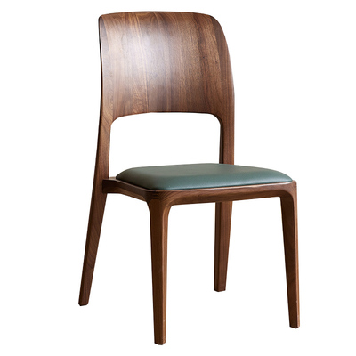 北美黑胡桃木软包高靠背椅子