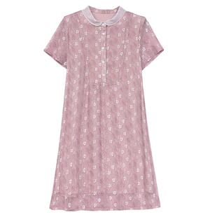 2026新款今年流行爆款夏季单品娃娃领轻奢高级感蕾丝雪纺连衣裙