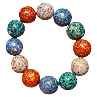 大漆多宝手串2.0福州脱胎漆器天然犀皮螺钿20mm佛珠饰品单颗散珠