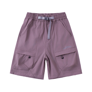 半度闲男童运动工装五分裤夏季薄款短裤洋气2025新款儿童凉感裤子