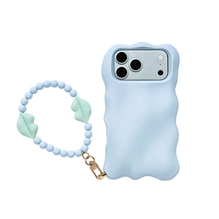Candies原创个性时尚iPhone17ProMax适用晴空蓝硅胶防摔手提手机壳