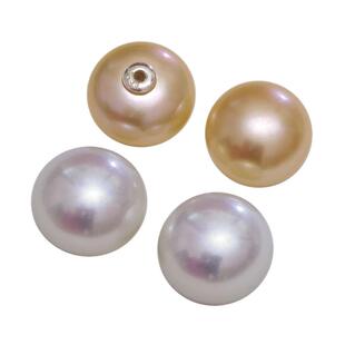 媲美akoya 超大款极光天然淡水真珍珠耳堵耳塞前后耳钉18K金配件