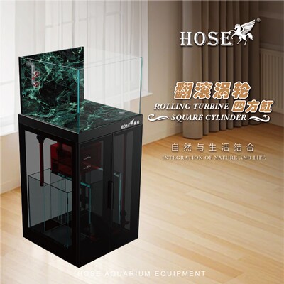 赫希超白四方缸兰寿金鱼泰狮底滤工业风免换水溪流水族箱客厅家用