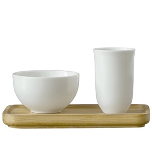 德化白瓷闻香杯套装茶道功夫茶具配件茶杯托茶艺培训茶室品茗杯