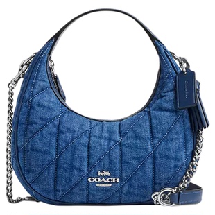 【国内现货】COACH/蔻驰Carmen牛仔布月牙包菱格单肩斜挎手提包女