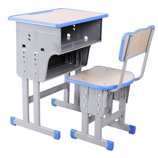 单双人学校学生书桌教室用套装辅导补习班凳子课桌椅 培训机构桌