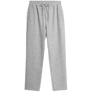 EHE男装重磅克重抽绳松紧腰休闲中厚款直筒针织卫裤男秋冬新款