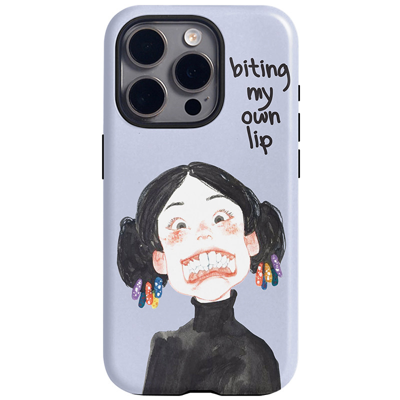 原创可爱ins搞怪假笑女孩适用iPhone17promax磁吸二合一菲林手机壳磨砂16pro保护套15女款苹果14全包1