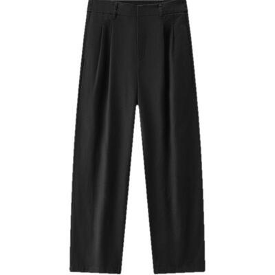 森马简约纯色打褶阔腿休闲裤女