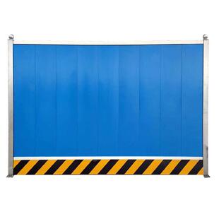 小草彩钢围挡市政施工PVC 挡板地铁工地项目部围蔽蓝铁皮隔离围挡