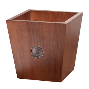 桌面家用客厅高颜值小垃圾桶创意实木中式办公室卧室床头柜废纸篓