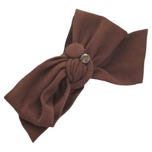 原创发饰复古港风蝴蝶结发夹法式大地色不对称顶夹日系弹簧夹头饰