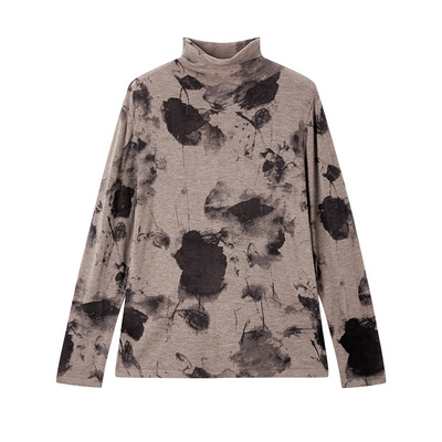 羊毛印花舒适羊毛打底衫