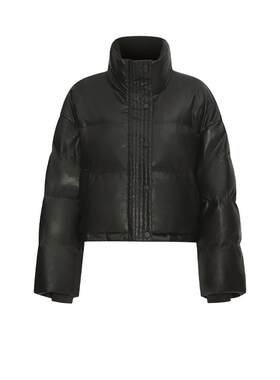 PU皮质棉服防泼水保暖厚外套