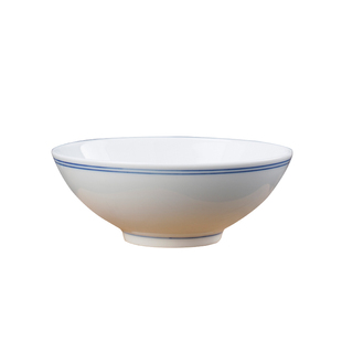 釉下彩高温蓝边碗老式米饭碗景德镇陶瓷餐具中式怀旧豆浆碗面碗