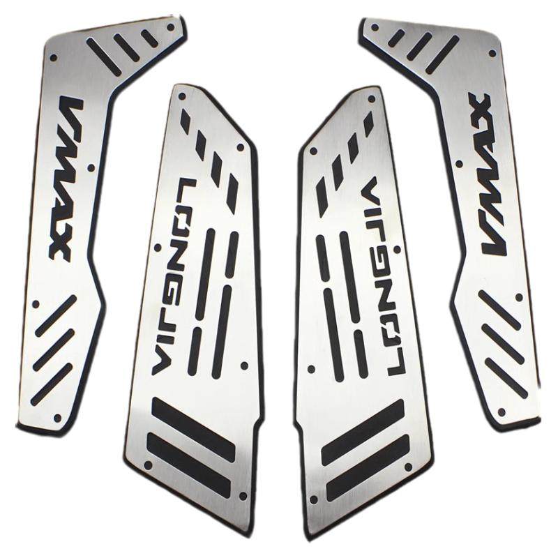 适合龙嘉VMAX300改装不锈钢脚踏板大绵羊摩托车防滑脚垫VMAX专用