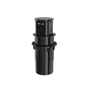 气动升降插座岛台无线快充嵌入式桌面插排伸缩插座防水隐藏插线板