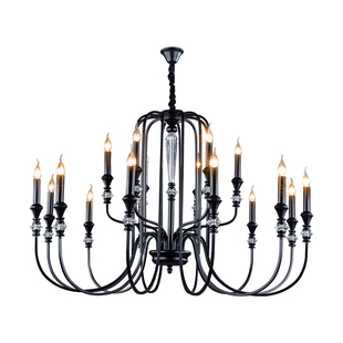 法式蜡烛吊灯客厅个性简约设计师美式乡村民宿餐厅灯铁艺复古灯具