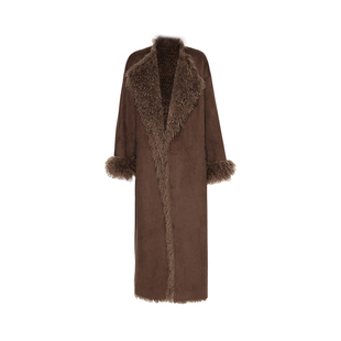 APOZi collection/牧人山海/原创文艺游牧皮草大衣过膝长款外套女