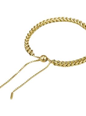 MAGICBOXACC时尚质感无性别编织钛钢手链简约抽拉可调节手链女